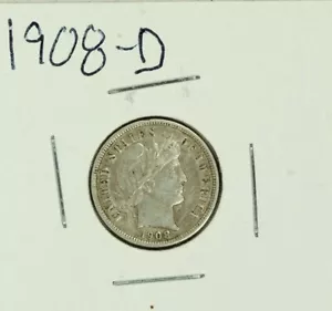 1908-D Barber Dime : Extra Fine XF - Picture 1 of 2