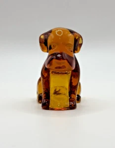 Estatuilla de perro perro perro perro de vidrio Degenhart marrón oscuro ámbar oscuro #2 1976 - Imagen 1 de 6
