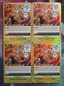 4x Flame Dragon King ST13-017 Common Englisch PLAYSET NM One Piece - Picture 1 of 1