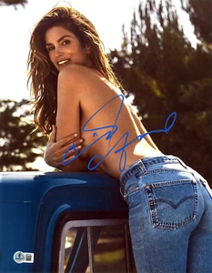 Hot Sexy Cindy Crawford Autografo Firmato 11x14 Foto Beckett BAS - Foto 1 di 1