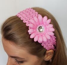 New Claire's Club Girls Hair Accessories Headwrap Headband Pink with Flower