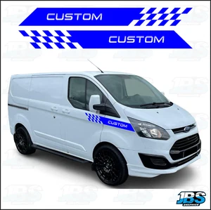 Transit Custom Sport Vinyl Wing Stripes Graphics Racing Stickers CHEQ - Picture 1 of 2