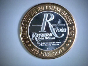 RIVIERA HOTEL & CASINO $10 CASINO SILVER STRIKE, 6/10 OUNCE ACTUAL SILVER - Picture 1 of 2