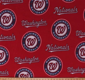 Estampado de tela de lana de los deportes de béisbol de los nacionales de Washington MLB s14549bf - Imagen 1 de 1