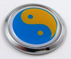 Ukraine Yin Yang Decal Flag Car Chrome Emblem Sticker bumper badge 3D - Bild 1 von 1