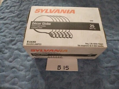 6 Sylvania Clear Globes G16.5 25WT Lamps - Image 1 of 2