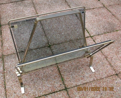 Porte revue laiton style Maison Jansen 1970 design magazine rack   - Photo 1/4