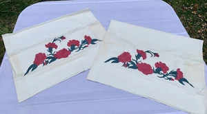 Vintage Paar handbemalte Kissenbezüge. 42 Zoll Breite Kostenloser Versand - Bild 1 von 9