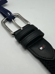 Gürtel Tommy Hilfiger Herren Hose S 30-32 silber schwarz 11HP030001 UVP $ 52,50 neu - Bild 1 von 14