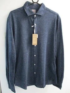 Xacus Navy/White Long Sleeve Knitted Shirt Size 42 - Picture 1 of 2