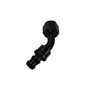 -8 AN Black 45 degree Push-On Hose End Barb Fitting Fuel Line Oil 8AN AN8 1/2 - Picture 1 of 2
