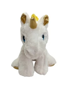 Spark Create Imagine Plush Unicorn Rattle White Gold Crinkle Ears Mane Soft - Picture 1 of 14