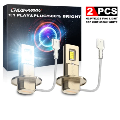 For Chevrolet Tahoe 1995-1999 2pcs H3 Fog Light Bulbs Conversion Kit 6500K White - Image 1 of 4