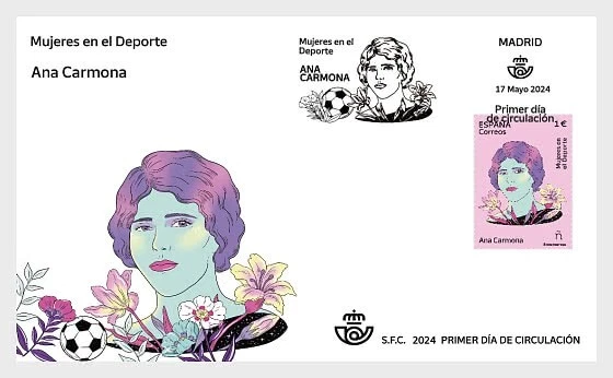 spain 2024 espagne woman sport ANA NITA CARMONA football soccer 1v FDC PJ - Image 1 of 1