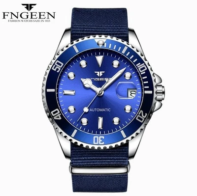 FNGEEN 9001 Canvas Belt Blue Man Watch Tourbillon Automatic Mechanical Watches - Image 1 of 4