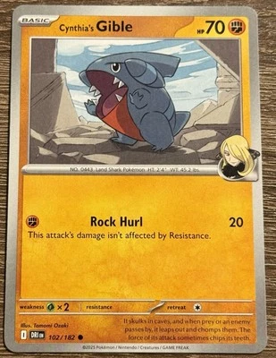 Cynthia's Gible 102/182 Sv10: Destined Rivals Regular (L) - Image 1 of 2