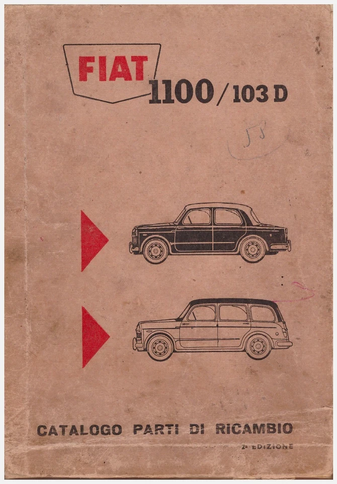  FIAT 1100 103/D – CATALOGO originale PARTI DI RICAMBIO 1958! - Immagine 1 di 3