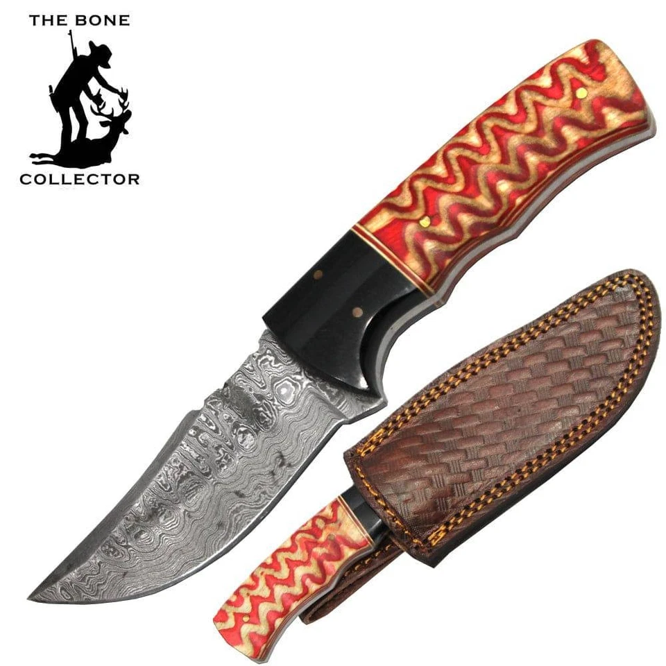 Cuchillo de caza BC HKDB-52 8" coleccionista de huesos madera de pakka mango de madera hoja de damasco  Foto 1 de 1