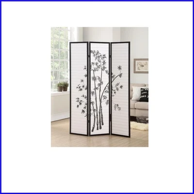 Versatile Black Shoji Screen - 3-Panel Foldable Room Divider for Decoration - Image 1 of 4