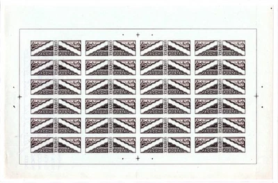 Parcagens postais - Folha de prova calcográfica - Certificado exclusivo. Raybaudi dourado - Imagem 1 de 3