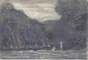 David Waterson - Graphite Drawing - Figures Riverside Landscape Scotland - Picture 1 of 3