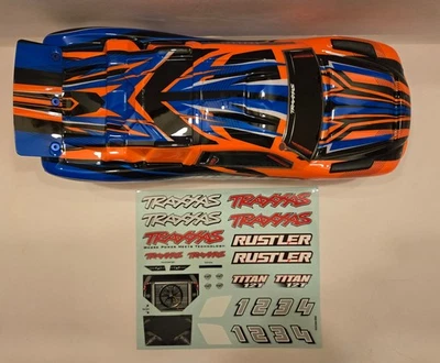 NEW Traxxas Rustler 2wd Complete Orange Clipless Mount Body 3734-ORNG - Image 1 of 4