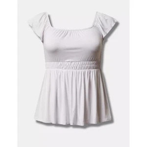 Torrid Women's Plus Size Bright White Super Soft Babydoll Tank Size 0 Medium New - Picture 1 of 5
