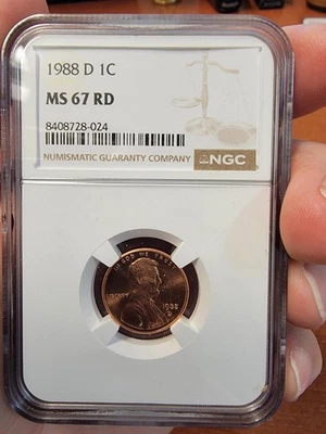 1988 D 1c LINCOLN MEMORIAL CENT - NGC MS67 - Image 1 of 2