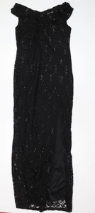 Jessica Black Mermaid Dress Women M Formal Lace - Picture 1 of 12