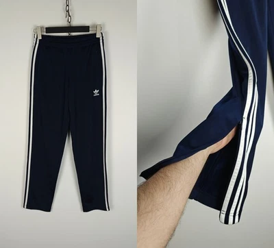 Calça de atletismo Adidas Originals com zíper perna azul tamanho P - Imagem 1 de 4