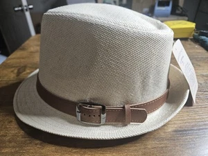 Simplicity Women's NEW White Straw Fedora Panama Hat Summer Sun Hat Size Small - Picture 1 of 10