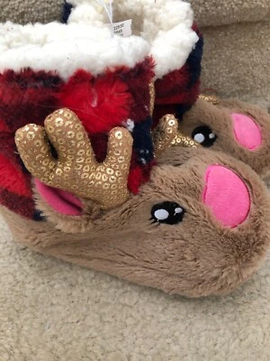 Zapatillas JUSTICIA VACACIONES NAVIDAD RENO ESTILO BOTA TALLA XXS 12 NUEVAS CON ETIQUETAS Foto 1 de 4