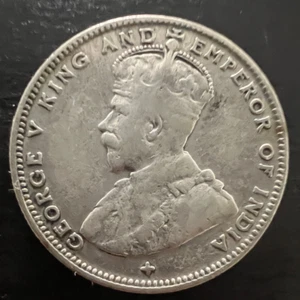 1919 Straits Settlements 20 centavos Malasia británica Jorge V .400 plata - Imagen 1 de 2