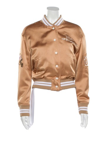 OFF WHITE GIACCA VARSITY BOMBER BIANCA SPORCA *VENDITA $2500*