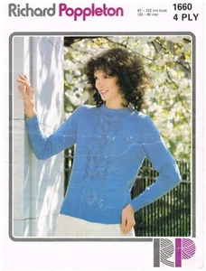 Vintage 4 Ply Women’s Sweater with lace panel To fit 32-40 inch chest Raglan - Picture 1 of 2