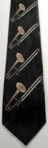 Music Necktie Slide Trombone Horn Band Musical Instrument Trombones Novelty 294 - Picture 1 of 2