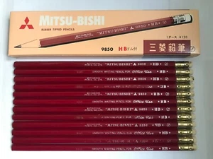 12 VINTAGE MITSUBISHI PENCILS: FULL BOX OF "9850" HB PENCILS - JAPAN, UNUSED - Picture 1 of 3