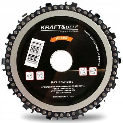 KRAFT & DELE Disco per Smerigliatrice a Catena 125mm Per Legno Attacco 22,2mm 14 Denti