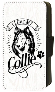 I Love My Collie Quote iPhone/Pixel/Galaxy Printed Flip/Wallet Phone Case - Picture 1 of 9