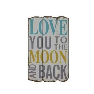 Creative Co-Op Wall Decor, Love You To The Moon Plaque - Picture 1 of 2