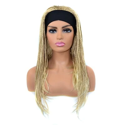 Peluca trenzada ombre de 18 pulgadas con diadema banda envolvente caja trenzas peluca para mujer negra Foto 1 de 4