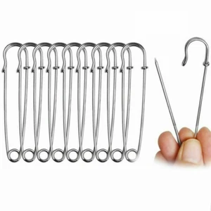 Strong Heavy Duty Small Safety Pins Craft Jewelry Laundry Sewing Aids 30-78mm - Picture 1 of 17