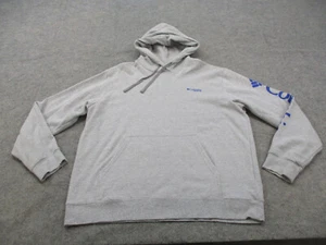 Columbia Hoodie Mens Extra Large Gray PFG Fishing Pullover Outdoor Drawstring - Picture 1 of 10