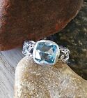 Beautiful John Hardy Blue Topaz Cable Band Ring So Pretty! Size 7.5 ~ 7.45 Grams