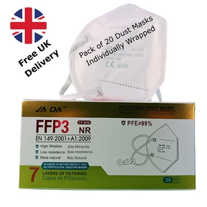 FFP3 Dust Masks Pack of 20 – Individually Wrapped - Face Masks Non- Surgical - Picture 1 of 7