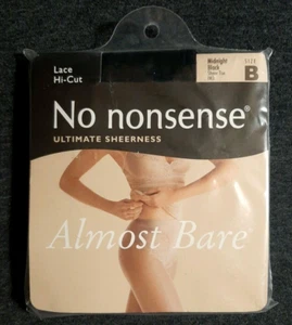 No Nonsense Lace Hi-Cut Size B Ultimate Sheerness Midnight Black Almost Bare NIP - Picture 1 of 4