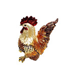 Vintage Lenox Chicken Rooster Trinket Treasure Box Enamel Rhinestones Hinge