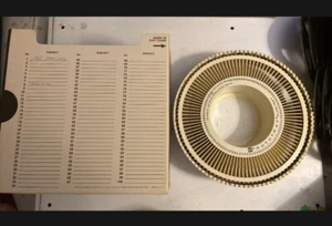 Vintage GAF Sawyer's Rotary Rototray 100 Slide Tray Carousel - White Color - Picture 1 of 2