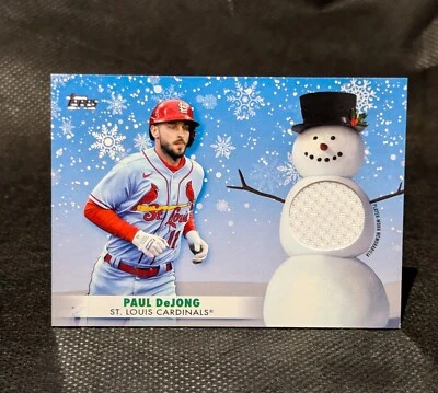 2021 Topps Holiday Paul DeJong Relic Snowman #WRC-PD Cardinals White Sox  - Image 1 of 2