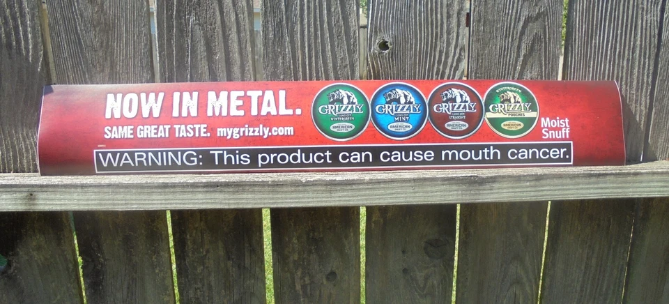 GRIZZLY -AHORA EN METAL-MISMO GRAN SABOR-CALCOMANÍA ADHESIVA LARGA VENTANA DOBLE CARA Foto 1 de 1